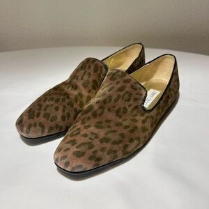 Jimmy Choo Brown Leopard Print Loafers